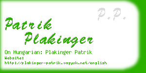 patrik plakinger business card